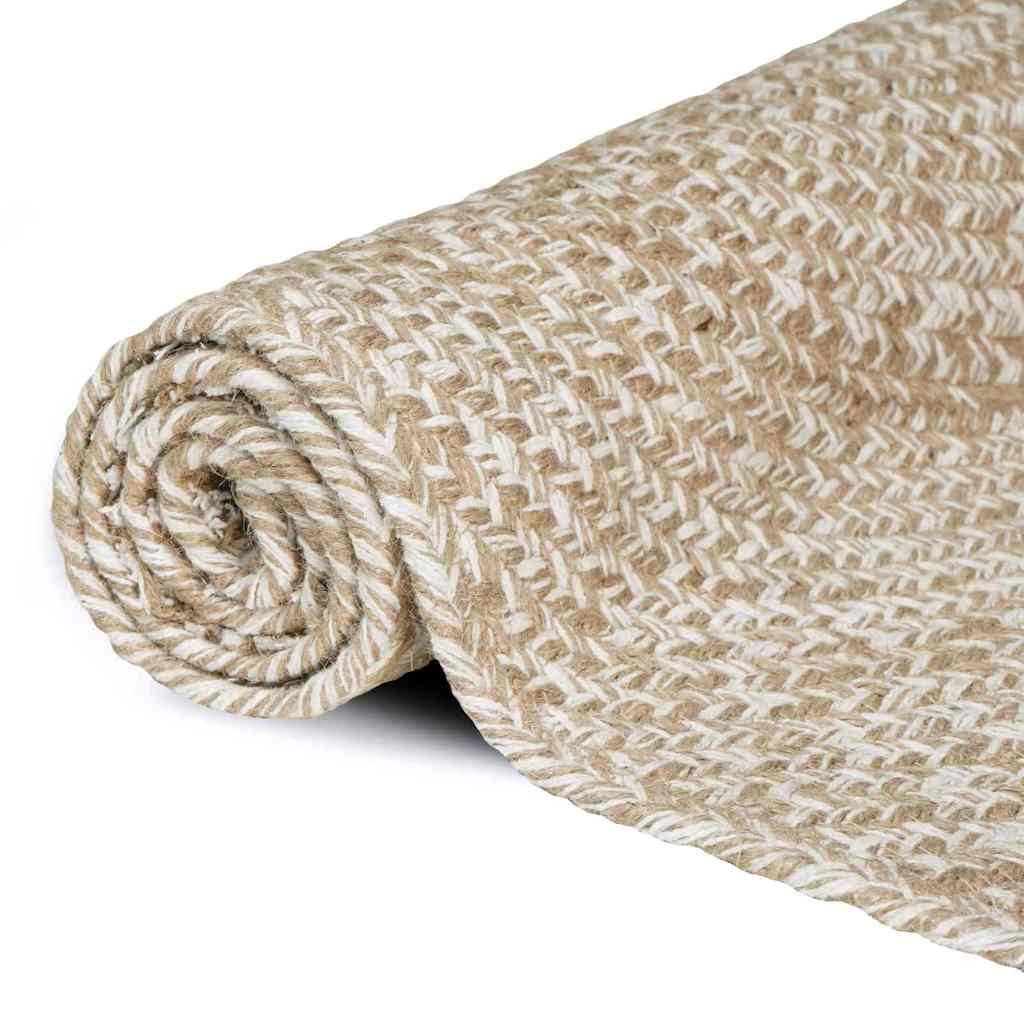 Area Rugs Natural and White 120 x 170 cm Jute