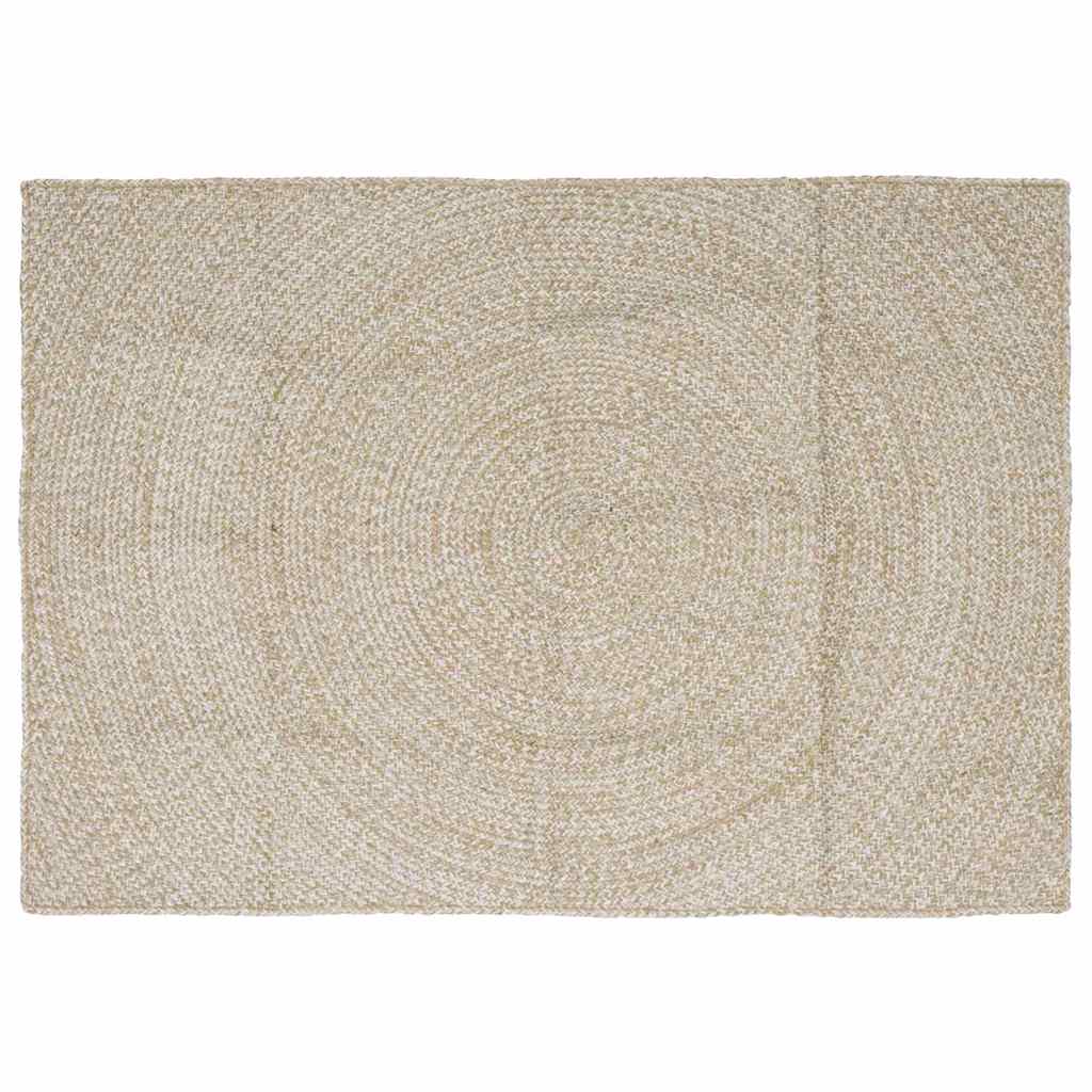 Area Rugs Natural and White 120 x 170 cm Jute