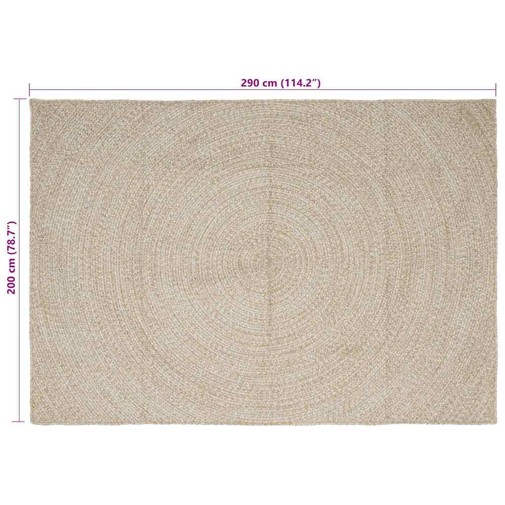 Tapis naturels et blancs de 200 x 290 cm en jute