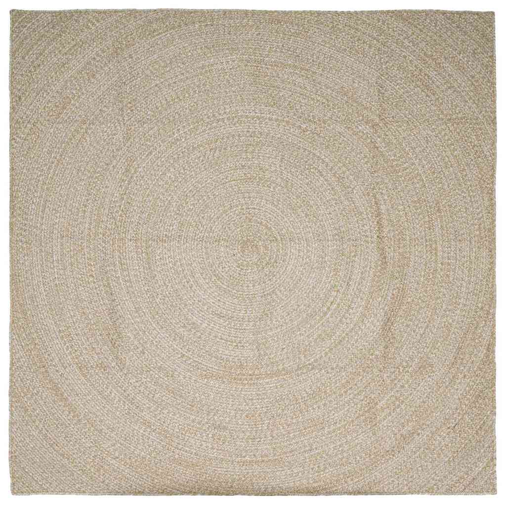 Area Rugs Natural and White 240 x 240 cm Jute