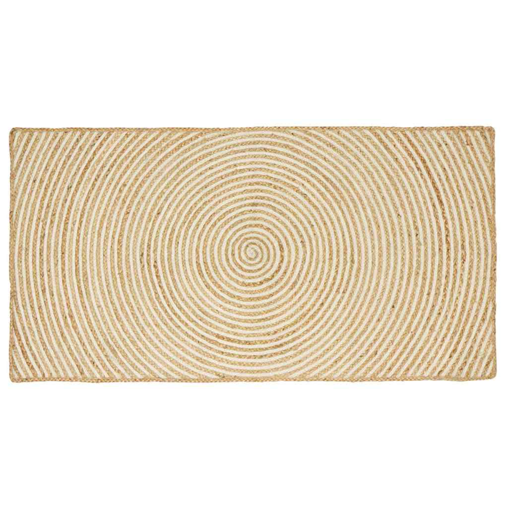 Rug Natural and White 60 x 110 cm Jute