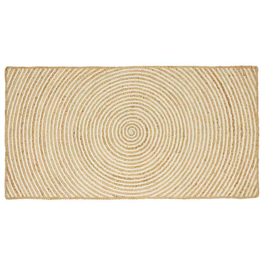 Teppich Natürlich und Weiß 80 x 150 cm Jute