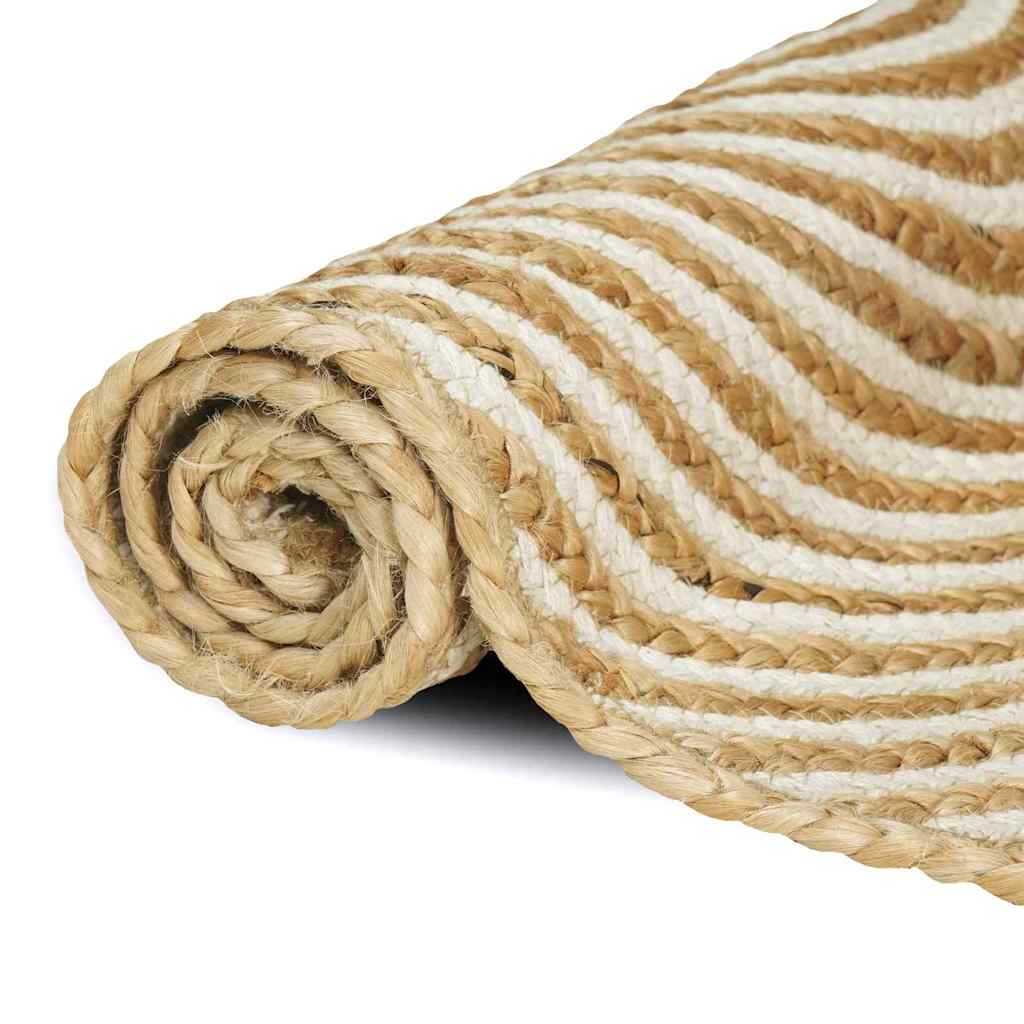 Rug Natural and White 80 x 200 cm Jute