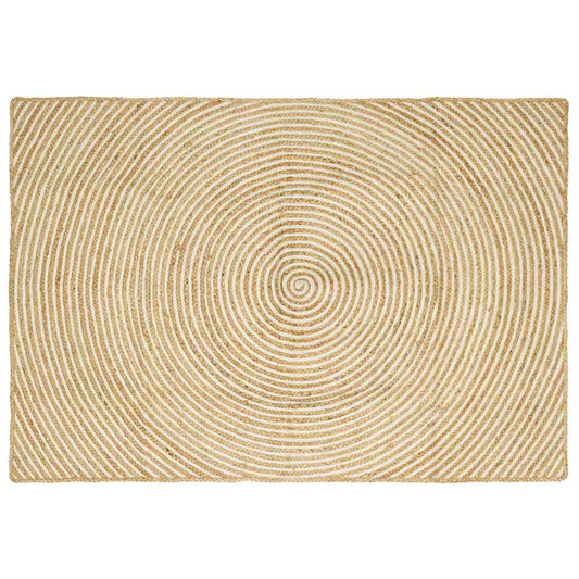 Teppich Natürlich und Weiß 140 x 200 cm Jute