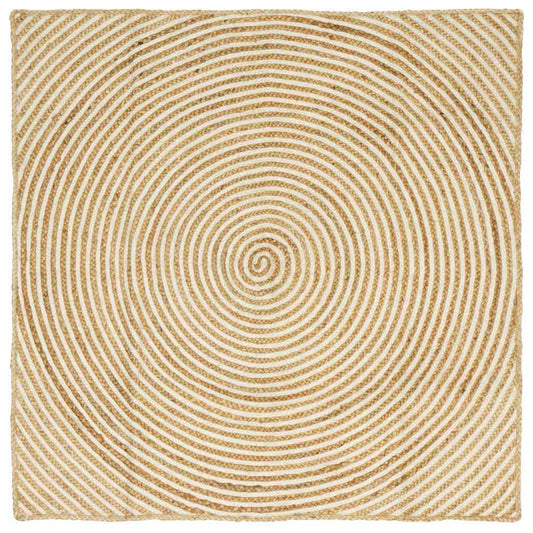 Teppich Natürlich und Weiß 160 x 160 cm Jute