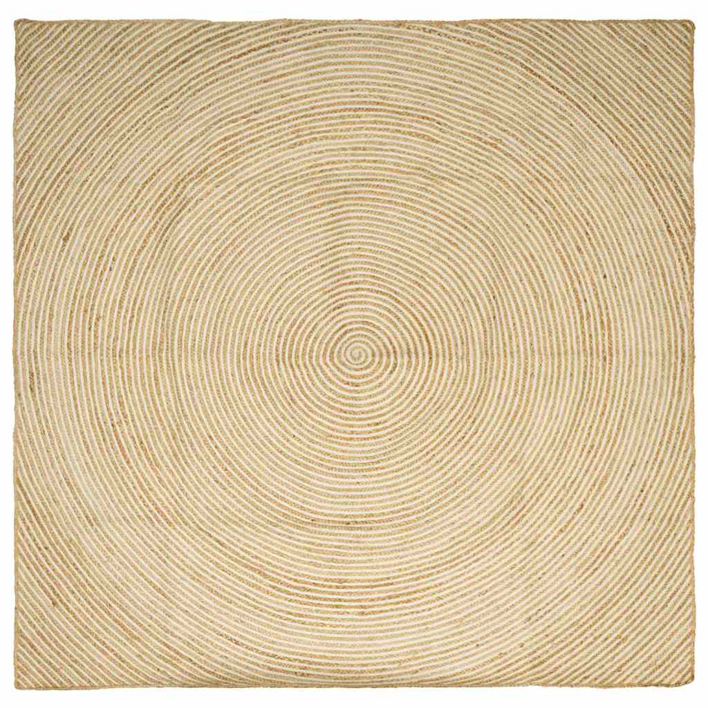 Teppich Natürlich und Weiß 200 x 200 cm Jute