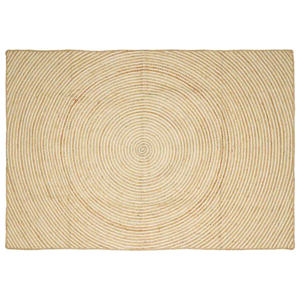 Teppich Natürlich und Weiß 200 x 290 cm Jute