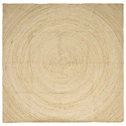 Teppich Natürlich und Weiß 300 x 300 cm Jute