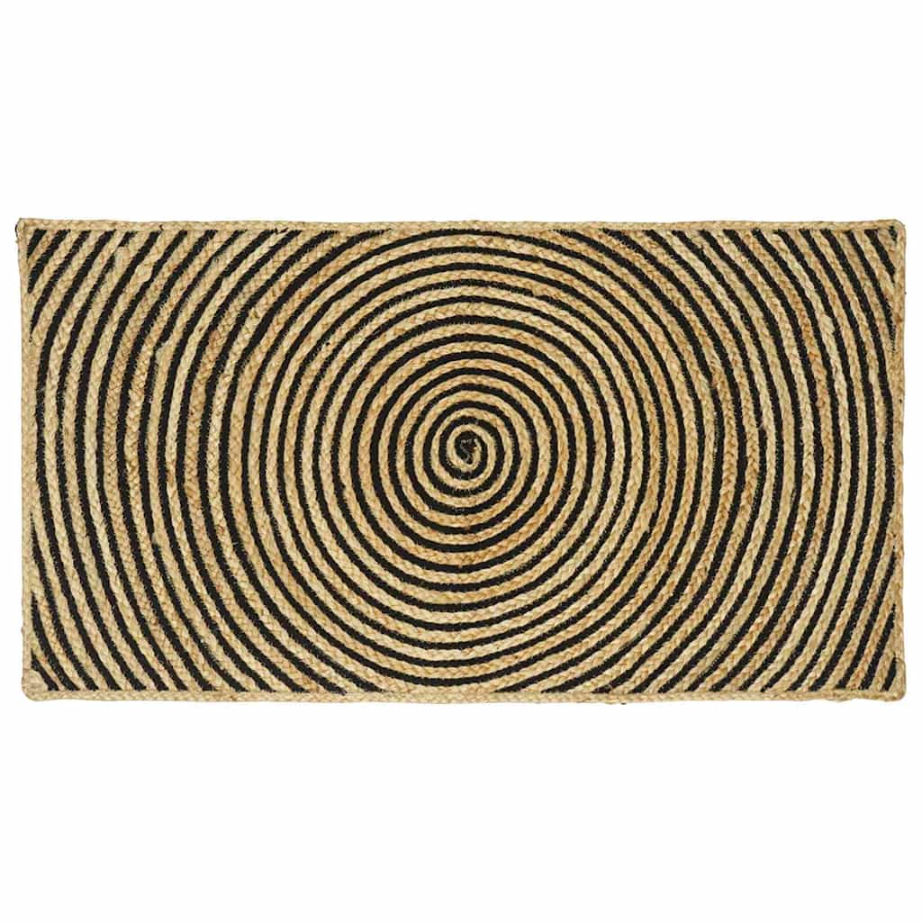 Tapis Naturel et Noir 60 x 110 cm Jute