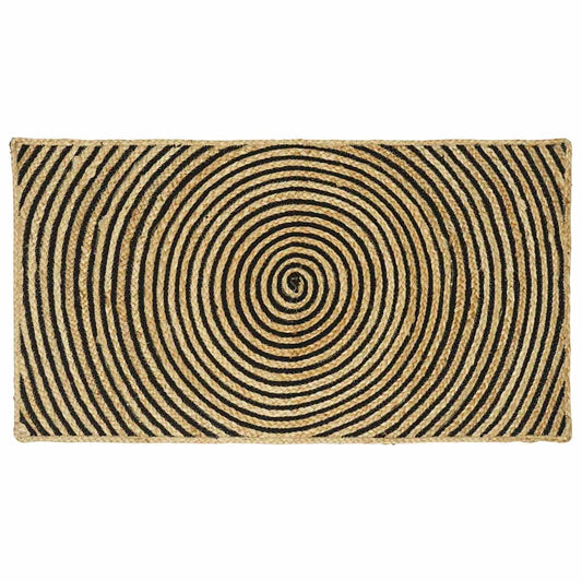 Teppich Natürlich und Schwarz 60 x 110 cm Jute