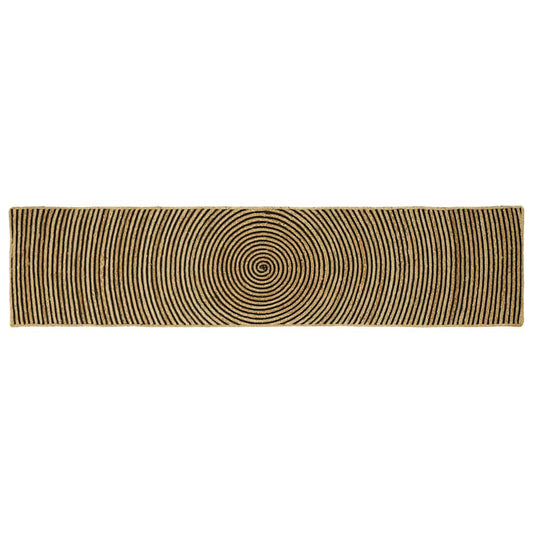Teppich Natürlich und Schwarz 60 x 250 cm Jute