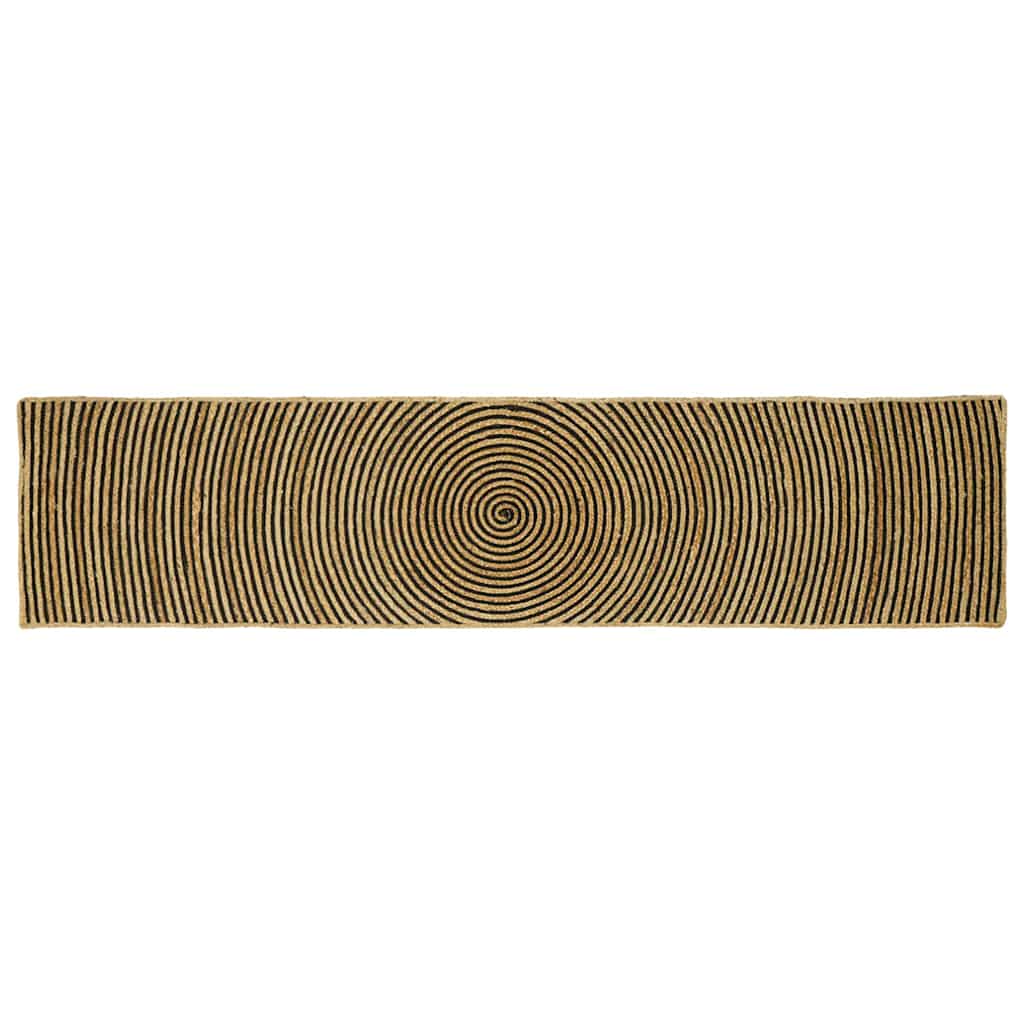 Tapis Naturel et Noir 60 x 300 cm Jute