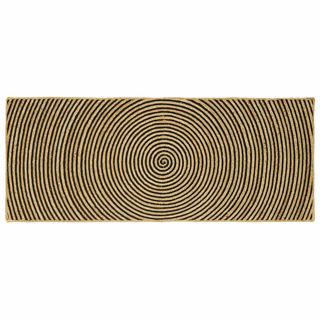 Tapis Naturel et Noir 80 x 200 cm Jute