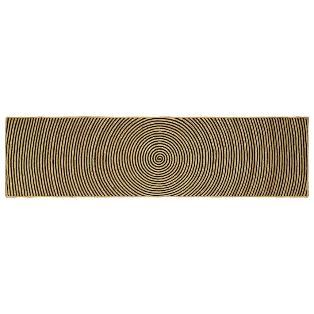 Tapis Naturel et Noir 80 x 300 cm Jute