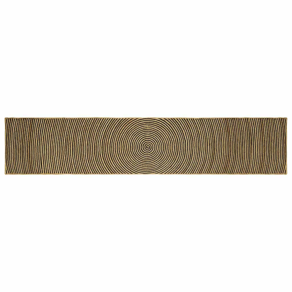 Tapis Naturel et Noir 80 x 400 cm Jute