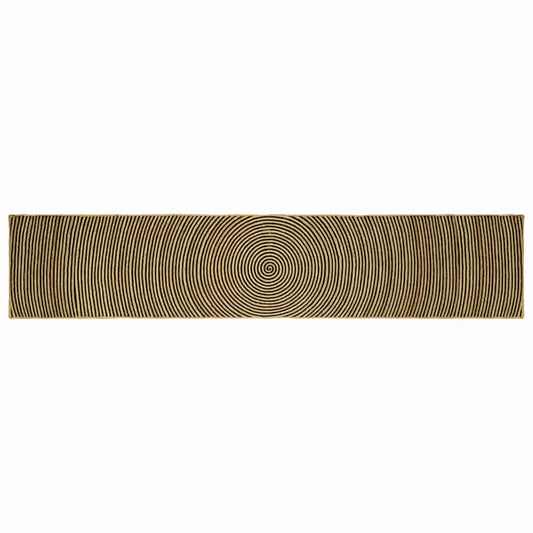 Teppich Natürlich und Schwarz 80 x 400 cm Jute