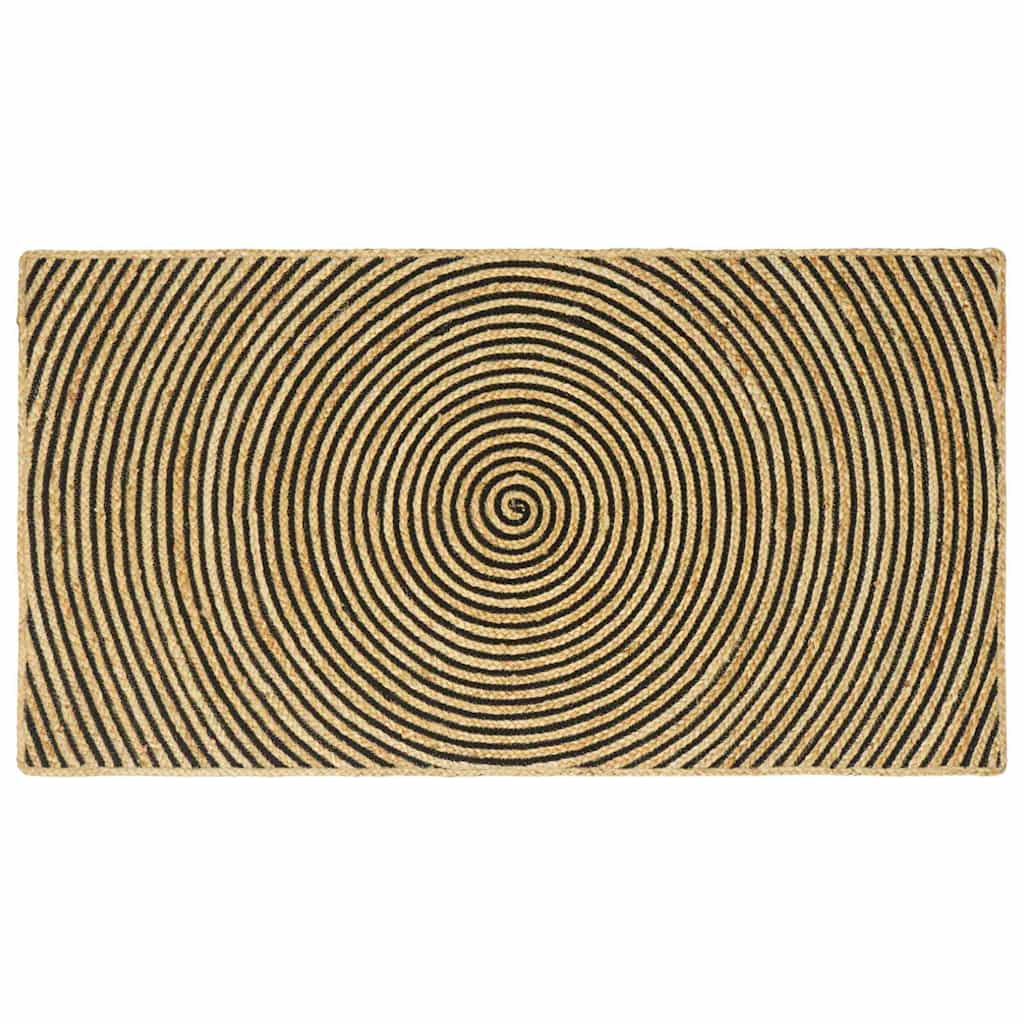 Rug Natural and Black 100 x 200 cm Jute