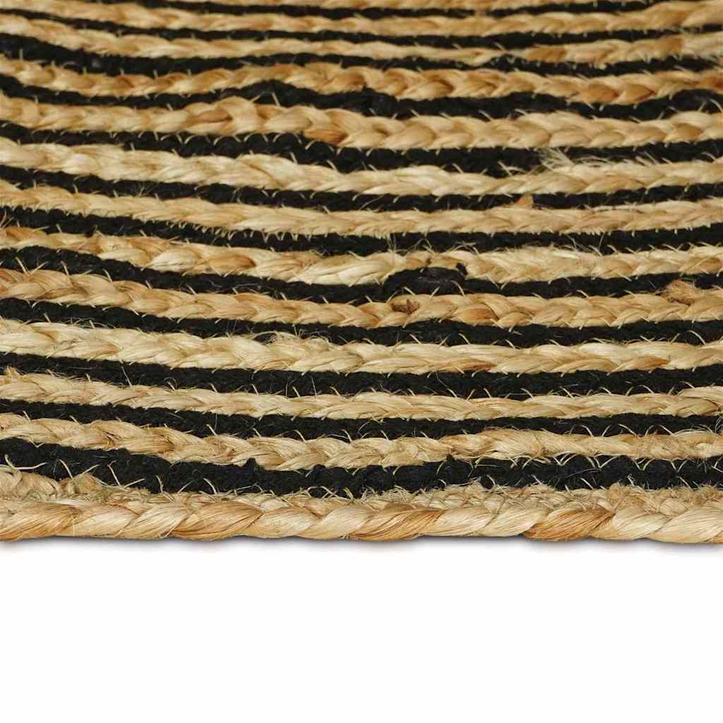 Rug Natural and Black 120 x 170 cm Jute
