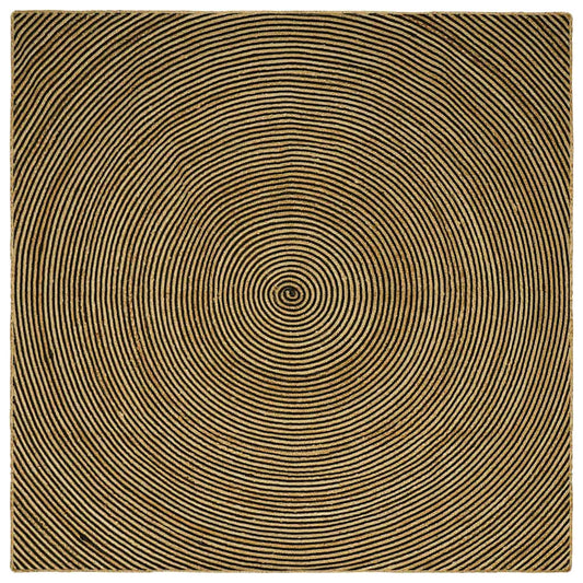 Teppich Natürlich und Schwarz 200 x 200 cm Jute