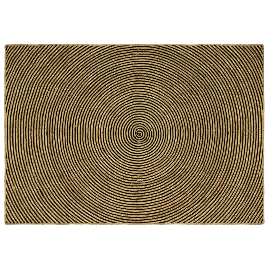 Teppich Natürlich und Schwarz 200 x 290 cm Jute