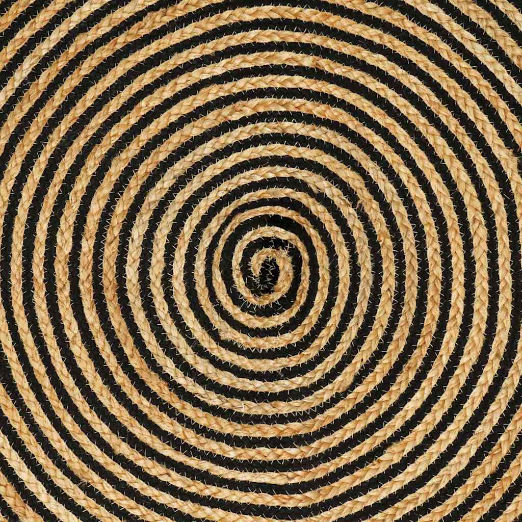 Teppich Natürlich und Schwarz 200 x 290 cm Jute