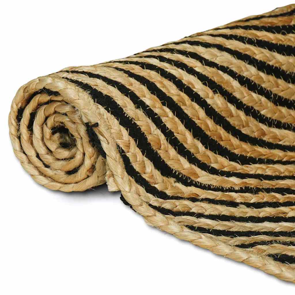 Tapis Naturel et Noir 240 x 340 cm Jute