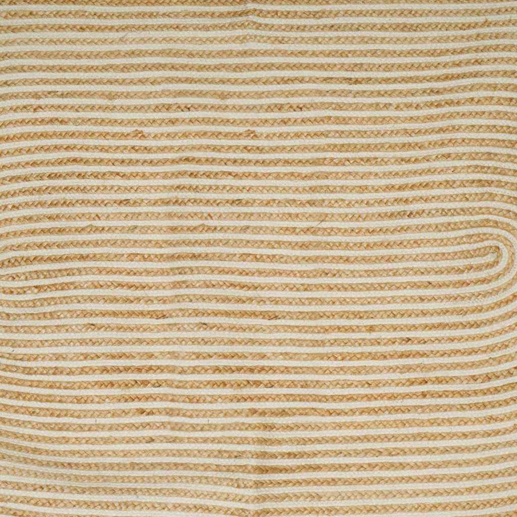 Teppich Natürlich und Weiß 122 x 183 cm Jute