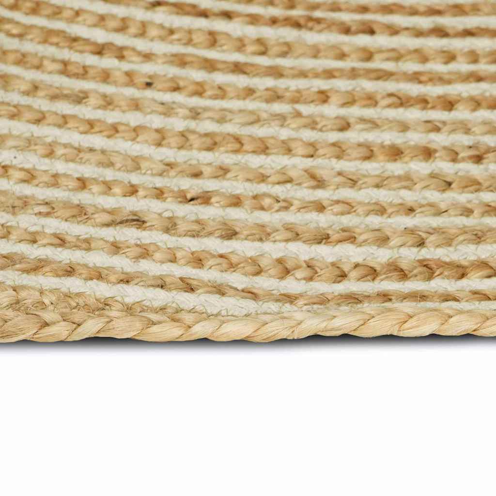 Teppich Natürlich und Weiß 152 x 245 cm Jute