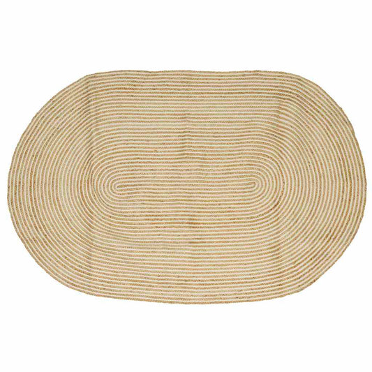 Teppich Natürlich und Weiß 152 x 245 cm Jute