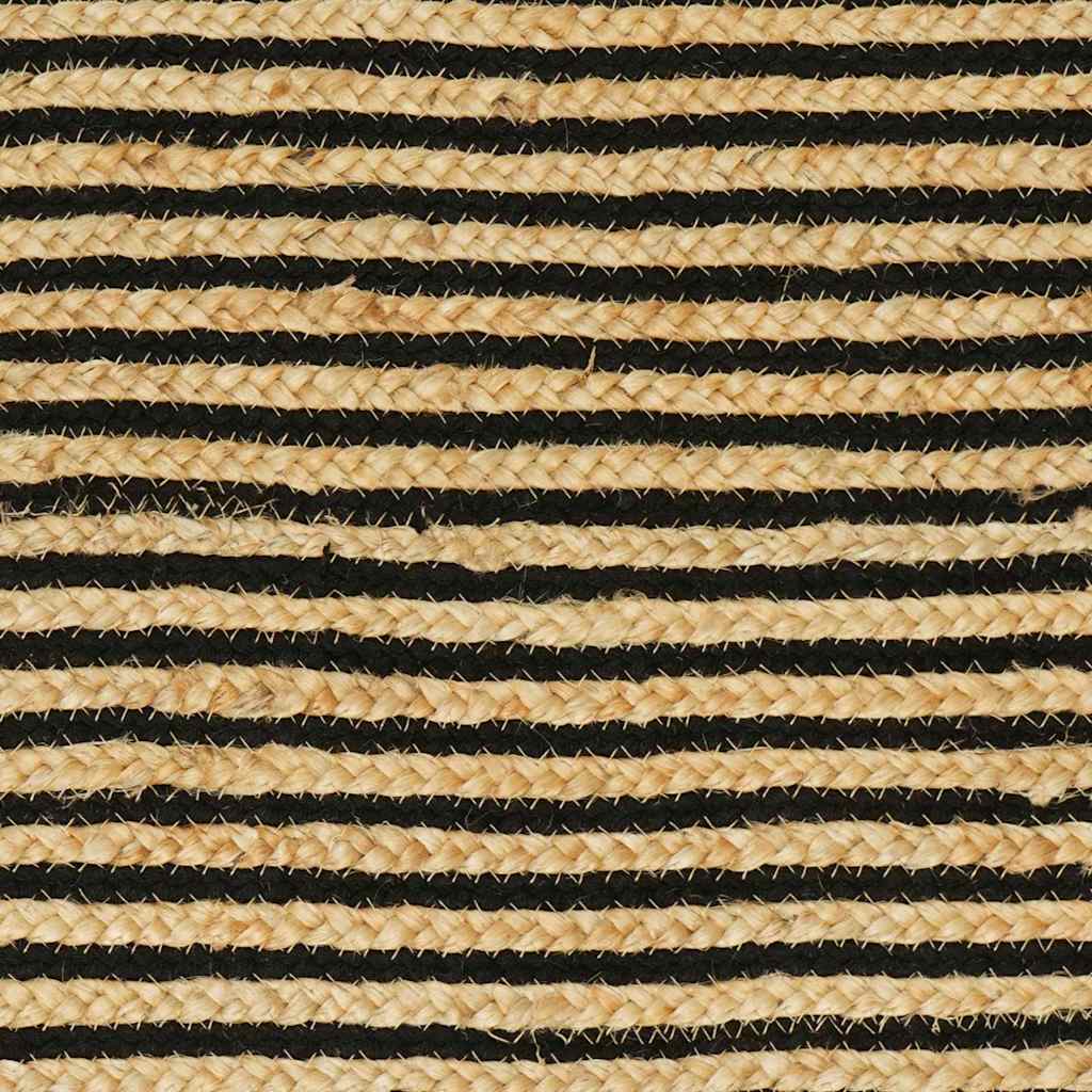 Teppich Natürlich und Schwarz 122 x 183 cm Jute