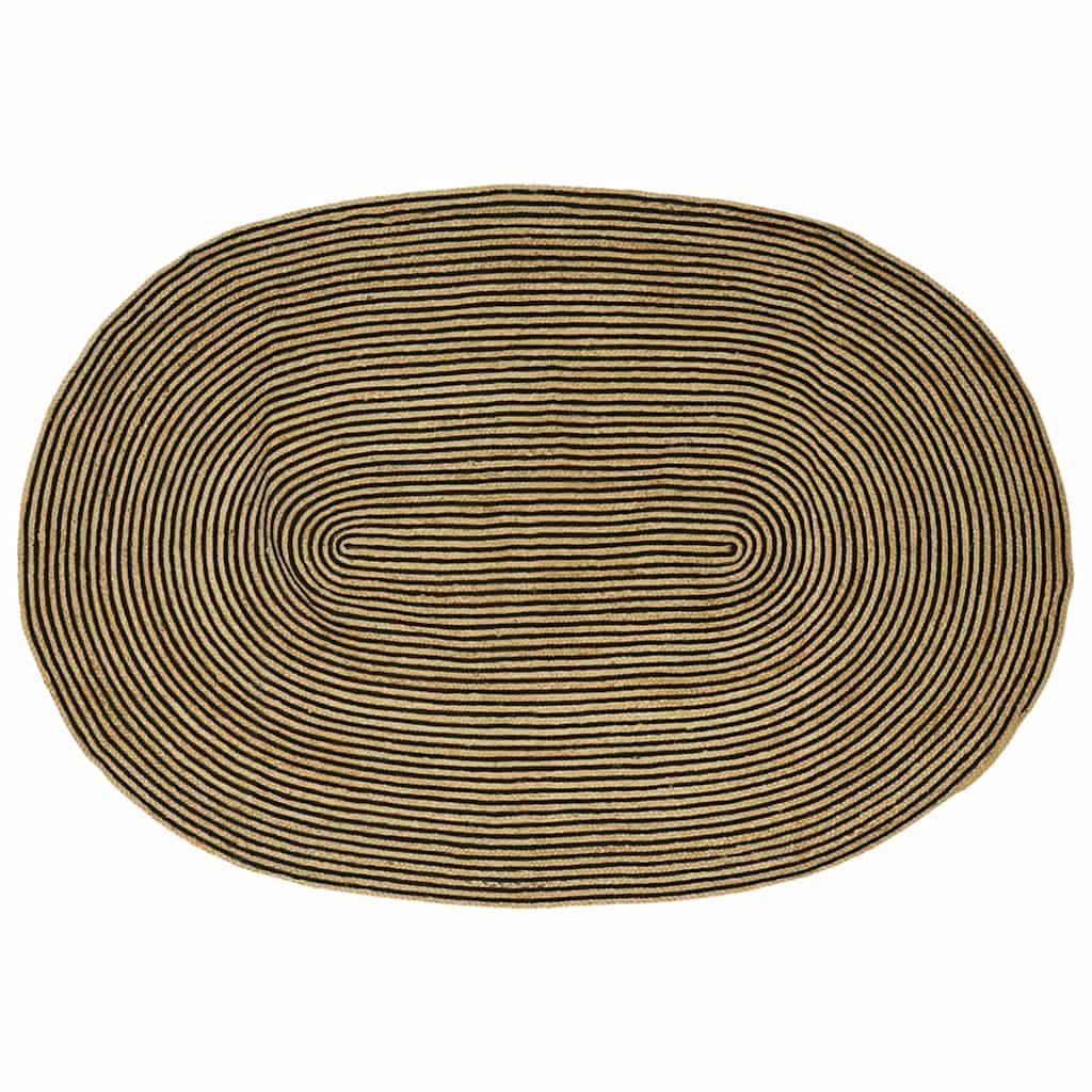 Tapis Naturel et Noir 152 x 245 cm Jute