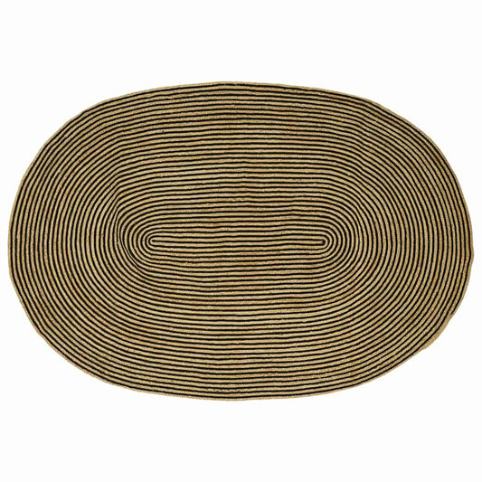 Teppich Natürlich und Schwarz 152 x 245 cm Jute