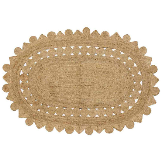 Brown Jute Rug 205 x 305 cm