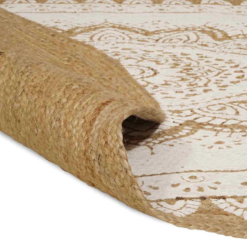 Jute Teppich Floral Natur 100 x 152 cm Jute