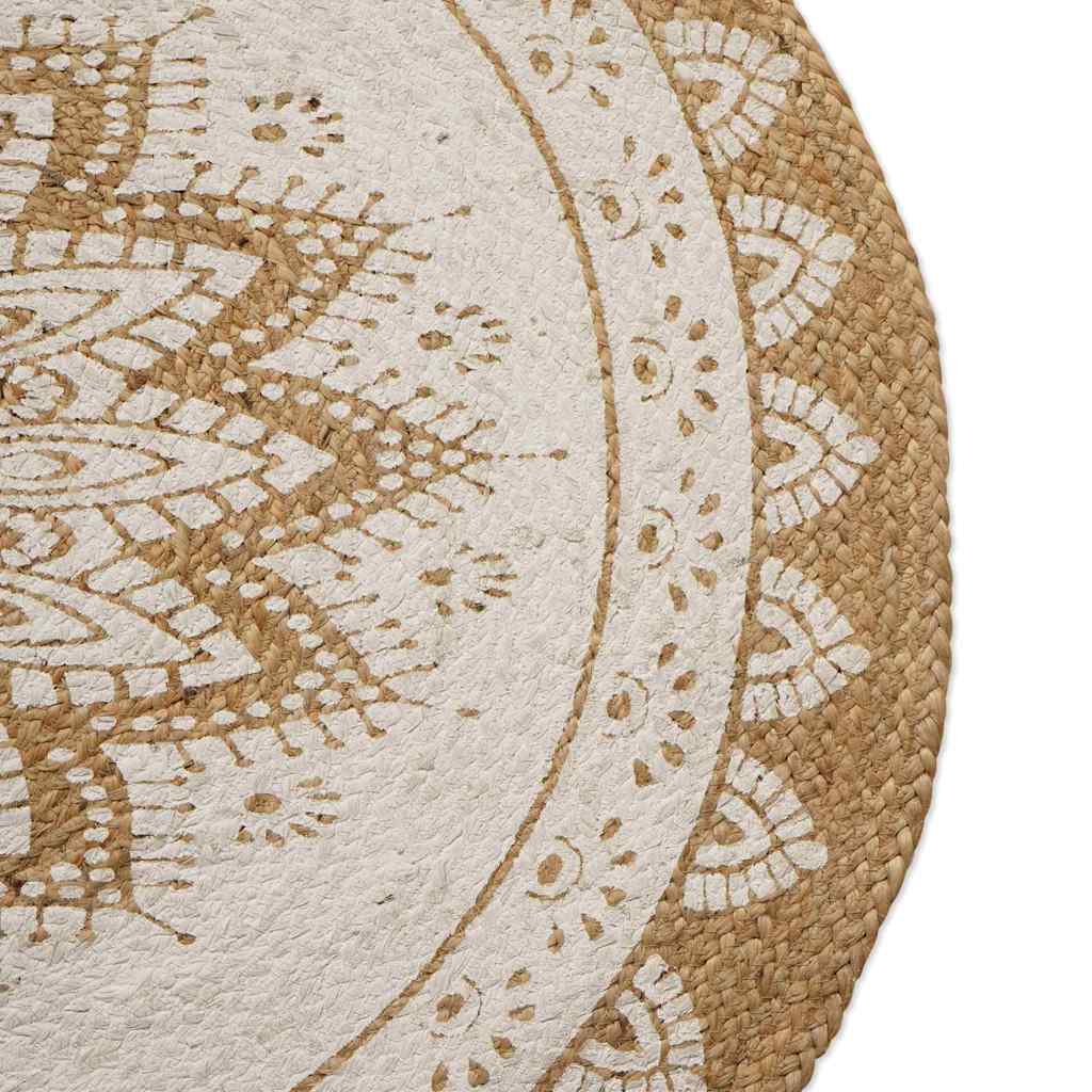 Jute Teppich Floral Natur 100 x 152 cm Jute
