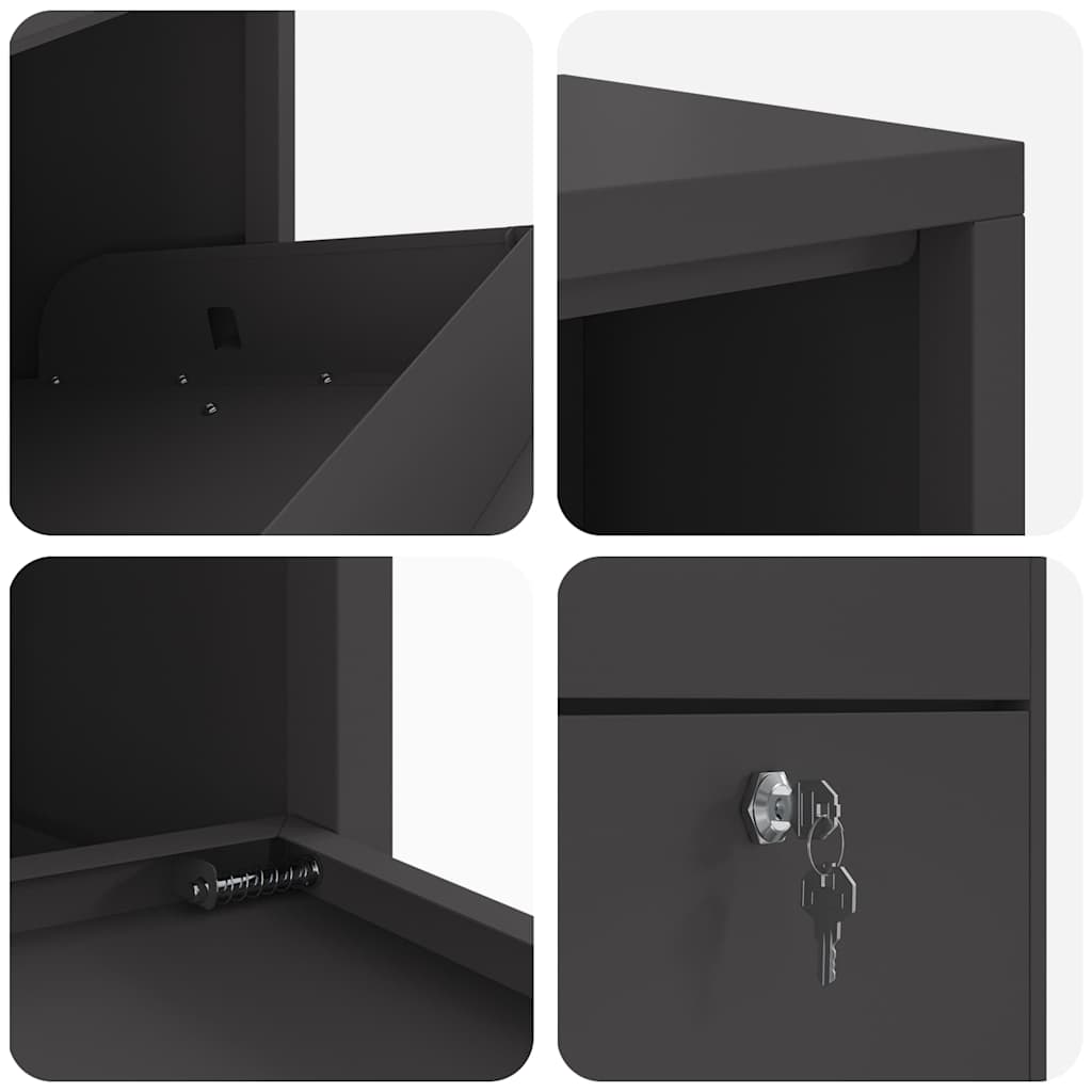 Paketdropbox Schwarz 44x22x82 cm Stahl