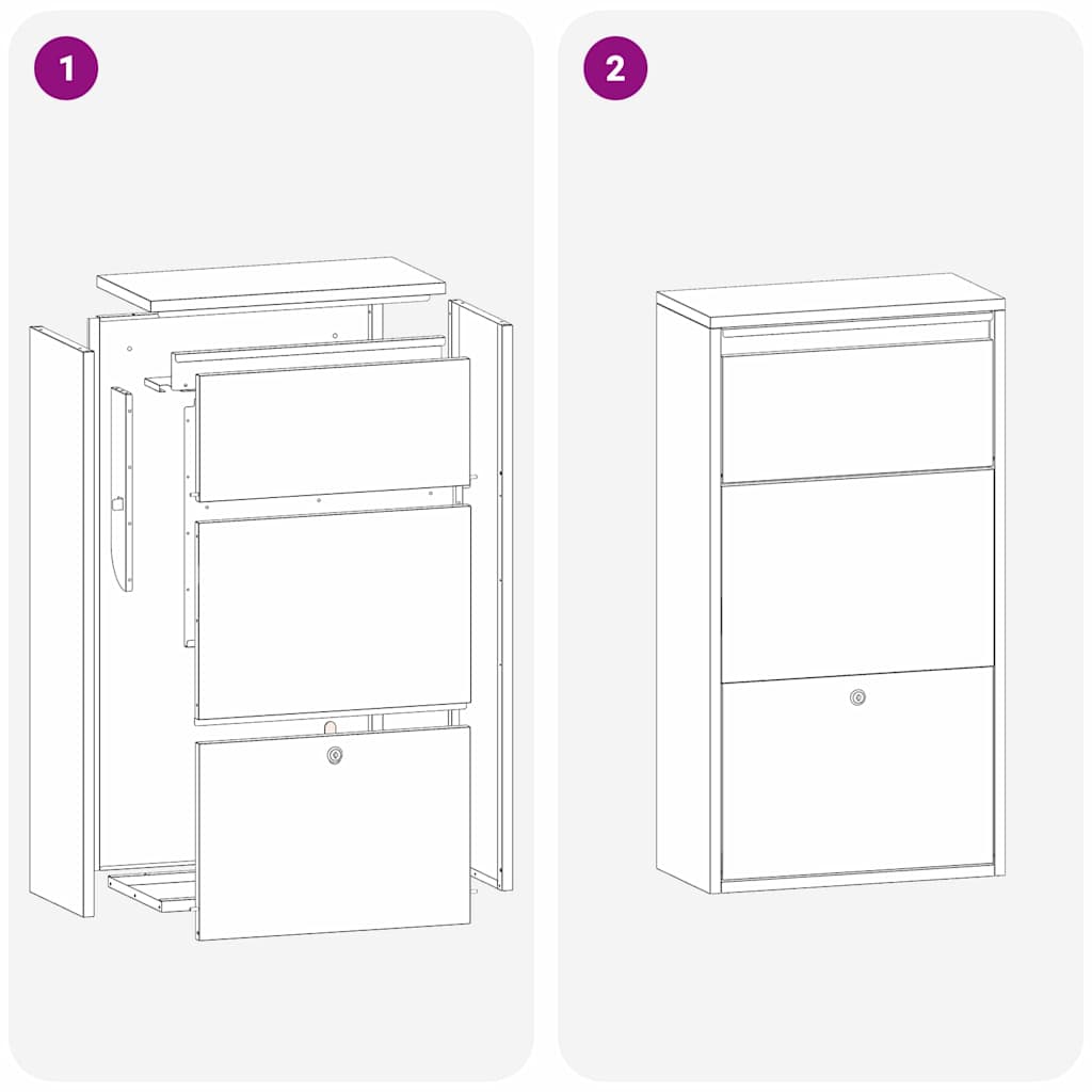 Paketdropbox Schwarz 44x22x82 cm Stahl