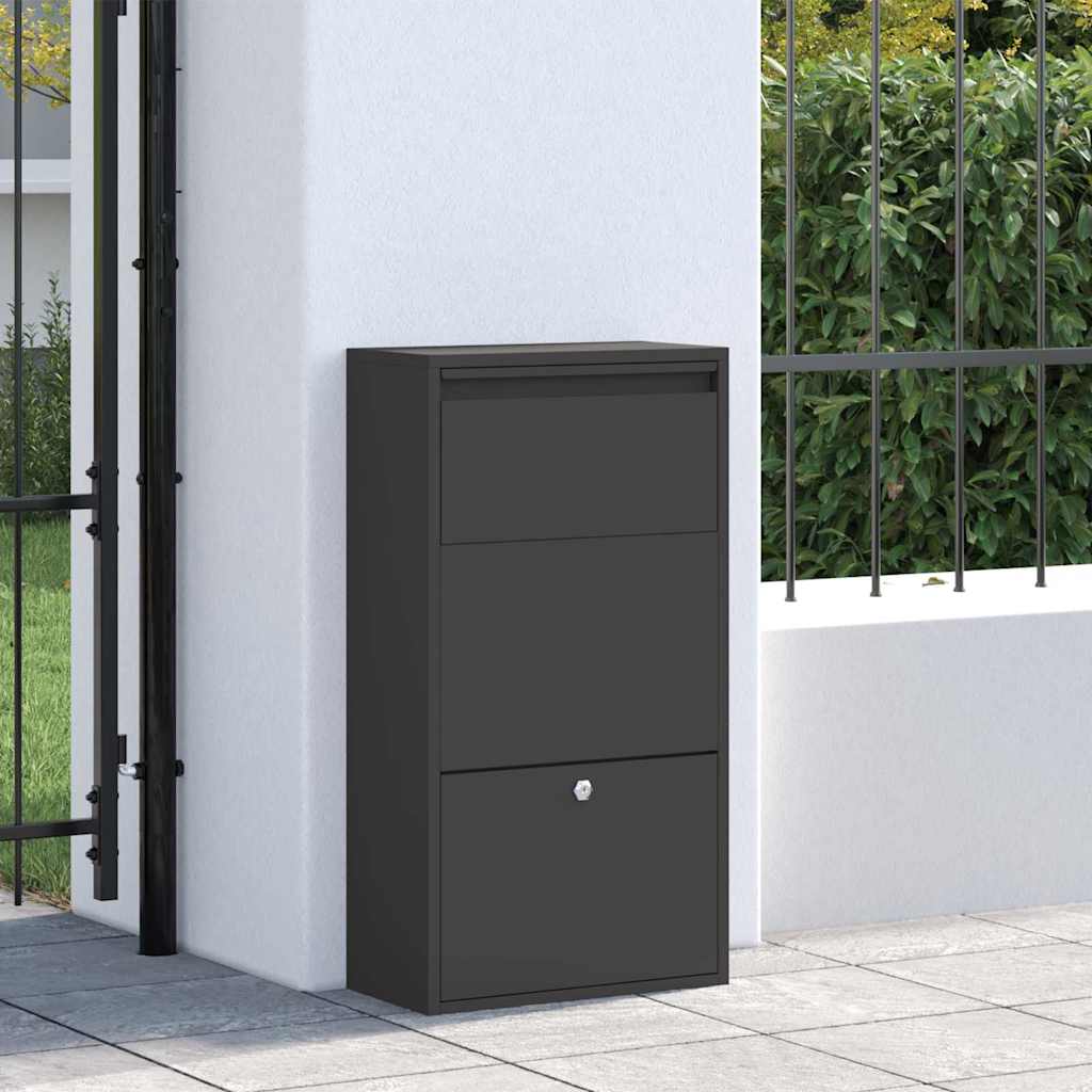 Paketdropbox Schwarz 44x22x82 cm Stahl
