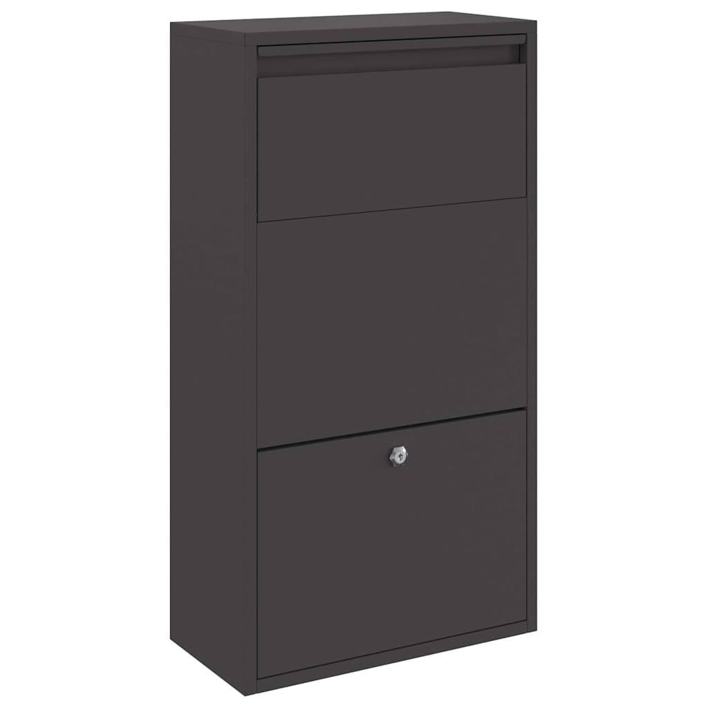Paketdropbox Schwarz 44x22x82 cm Stahl