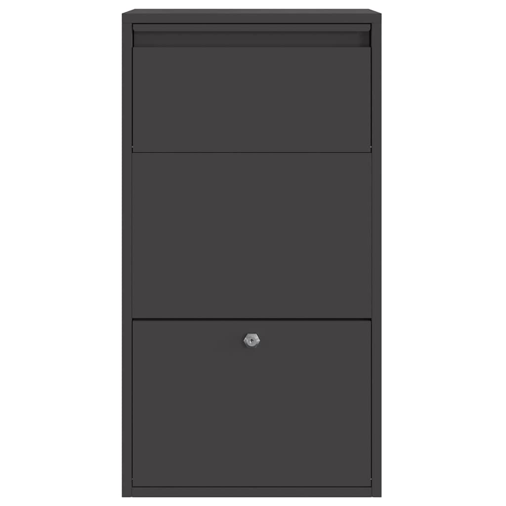 Paketdropbox Schwarz 44x22x82 cm Stahl