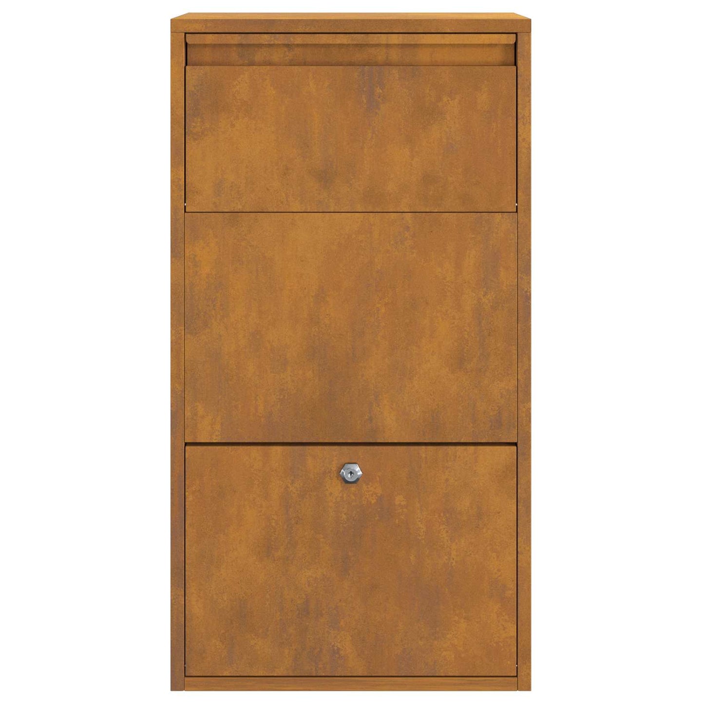 Boîte de dépôt de colis avec porte Rouille 44 x 22 x 82 cm Acier résistant aux intempéries