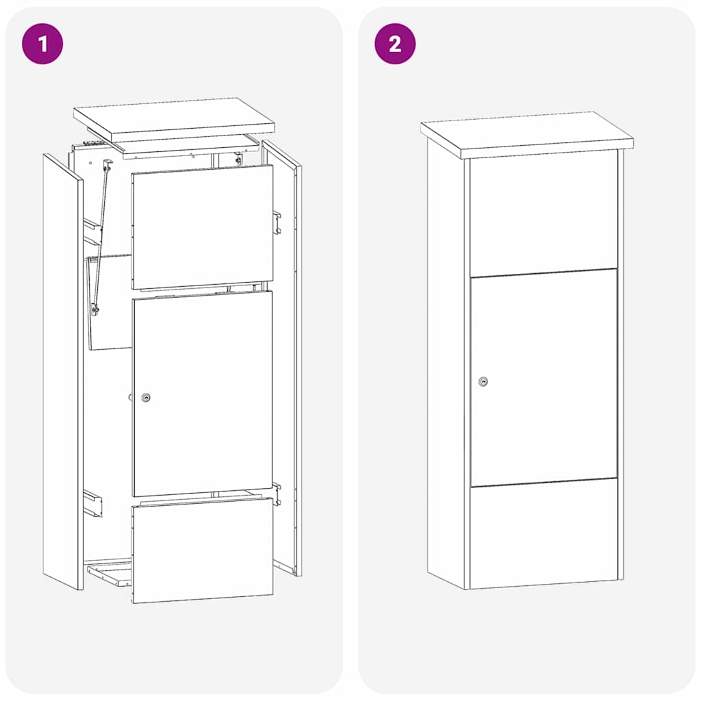 Parcel Drop Box Black 44.5 x 29 x 110.5 cm Steel