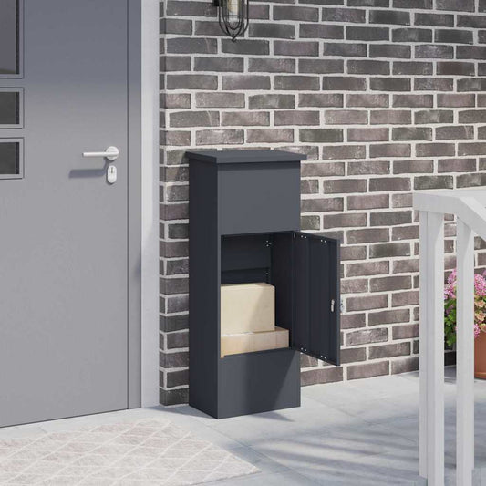 Parcel Drop Box with Storage Anthracite 44.5 x 29 x 110.5 cm Steel