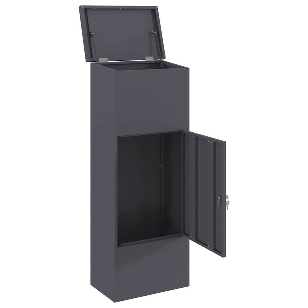 Paketdrop-Box mit Speicher Anthrazit 44,5 x 29 x 110,5 cm Stahl