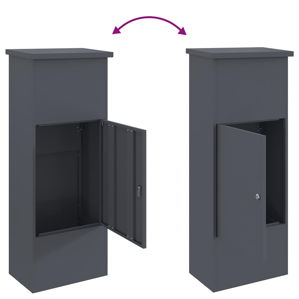 Paketdrop-Box mit Speicher Anthrazit 44,5 x 29 x 110,5 cm Stahl