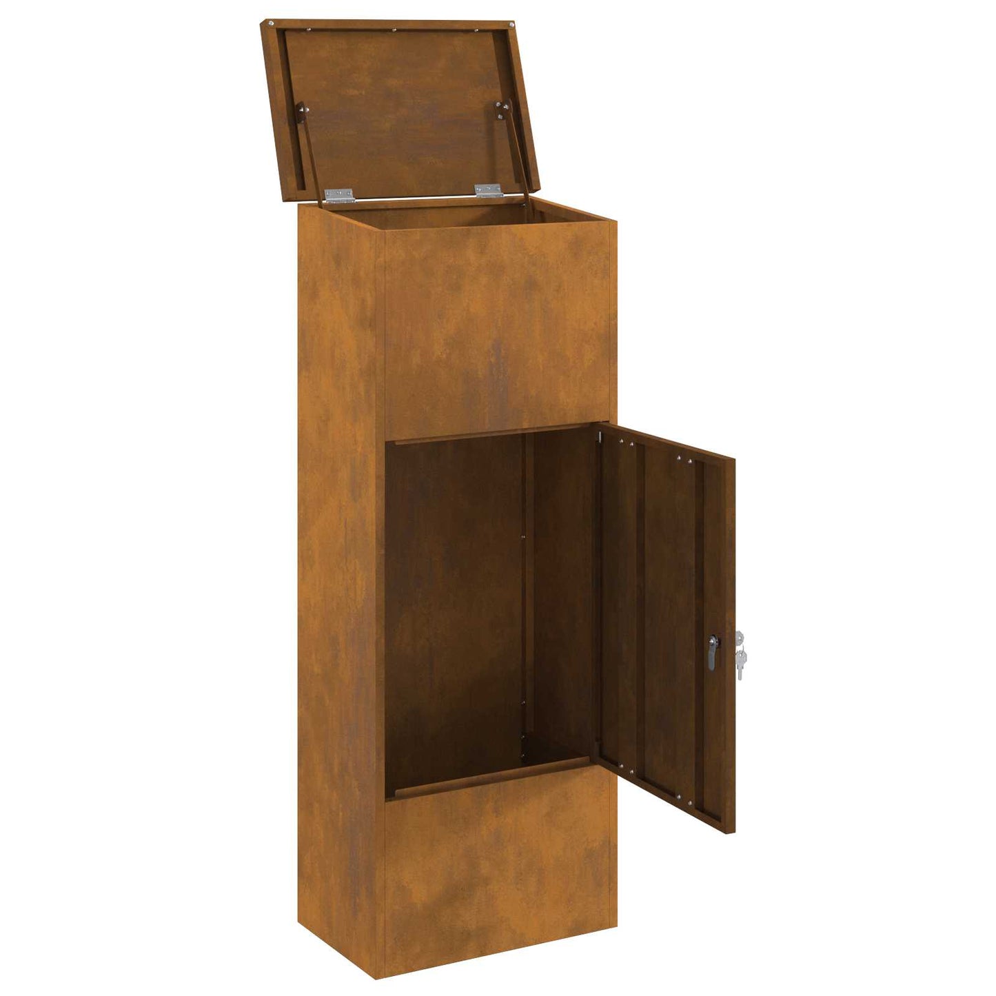 Parcel drop box Rusty 44.5 x 29 x 110.5 cm Weatherproof steel