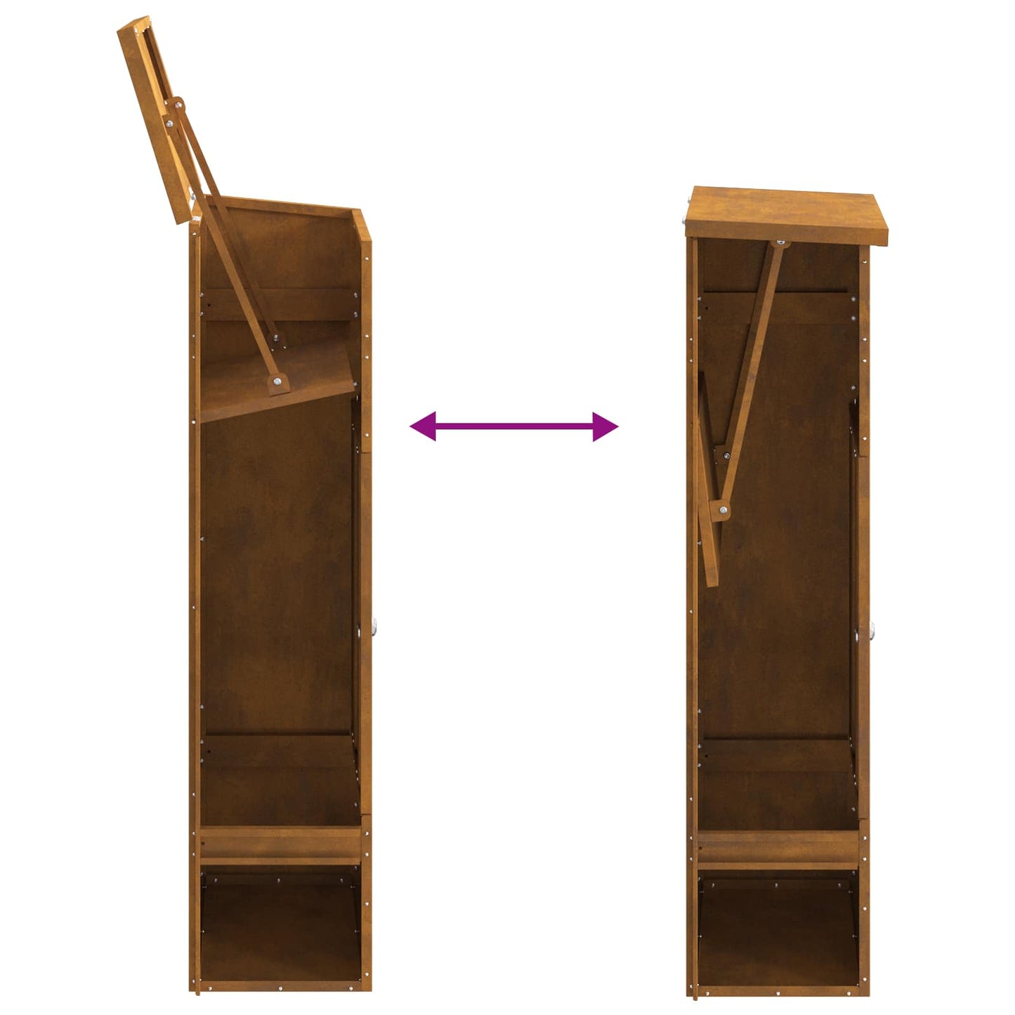 Parcel drop box Rusty 44.5 x 29 x 110.5 cm Weatherproof steel