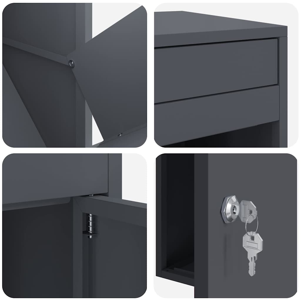Boîte de dépôt de colis avec rangement Anthracite 41 x 38 x 103 cm Acier