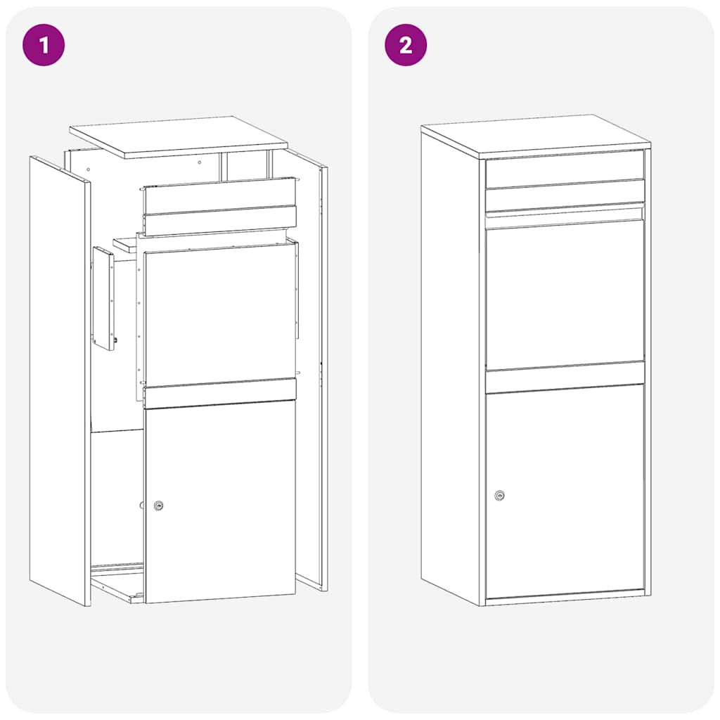Boîte de dépôt de colis avec rangement Anthracite 41 x 38 x 103 cm Acier