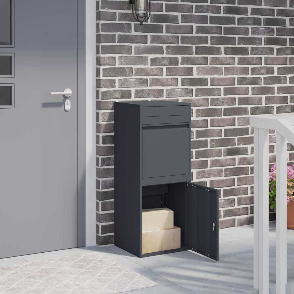 Boîte de dépôt de colis avec rangement Anthracite 41 x 38 x 103 cm Acier